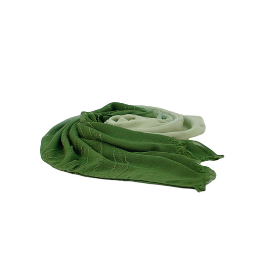 fular tie dye sencillo de la marca zarucho con detalle de rayas bordadas en color verde